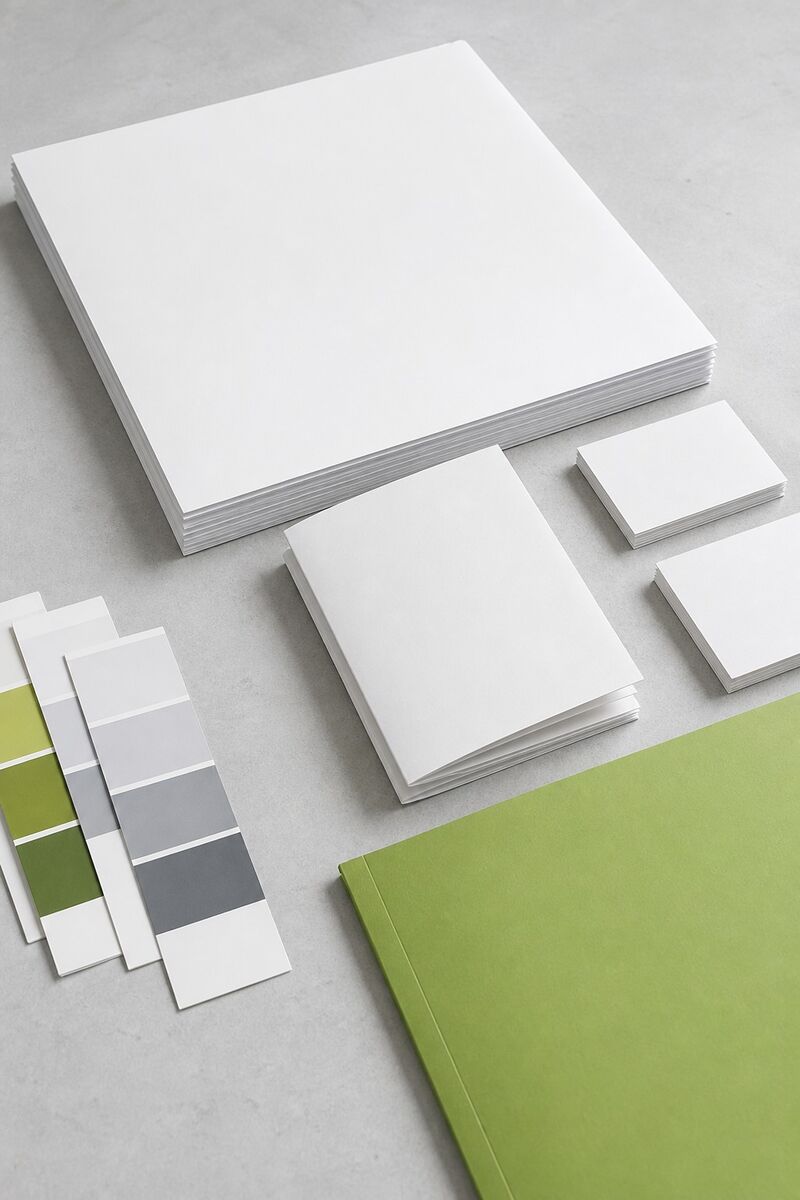 Printed campaign materials laid out on a table