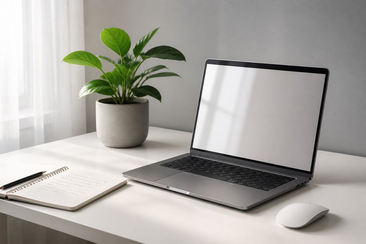 Laptop and notes during a campaign planning session