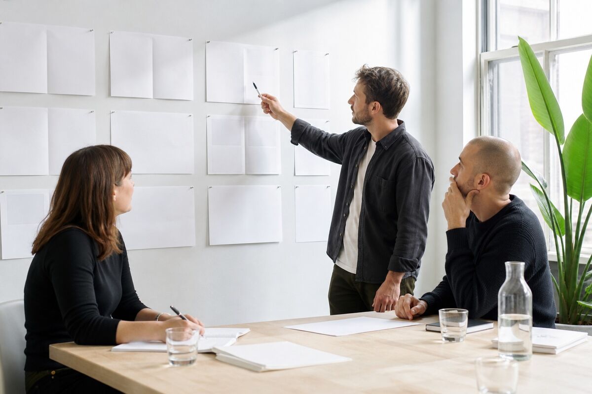 Agency team working through creative routes